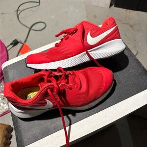 Nike Kids Red and White Sneakers
